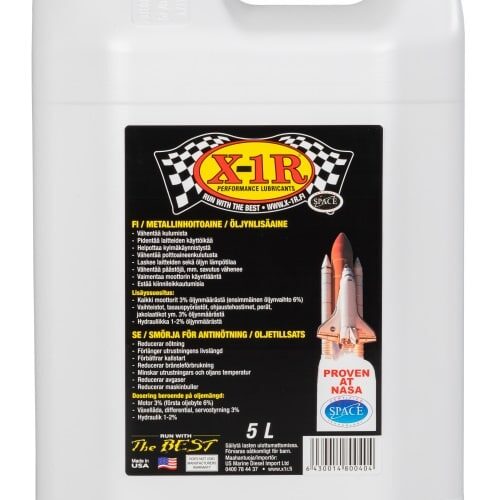 Kuvassa X-1R Metallinhoitoaine / Öljynlisäaine