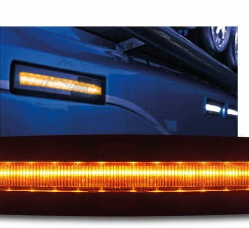 Kuvassa Ledson LED-äärivalo aurinkolippaan Scania NextGen look, Keltainen