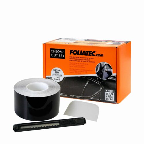 Kuvassa Chrome Delete -setti Foliatec, Black Glossy